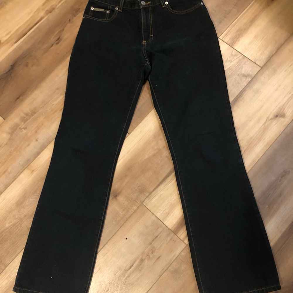 Calvin Klein Jeans Dark Blue Wash Boot Cut Size 8   32" Length - Picture 14 of 14